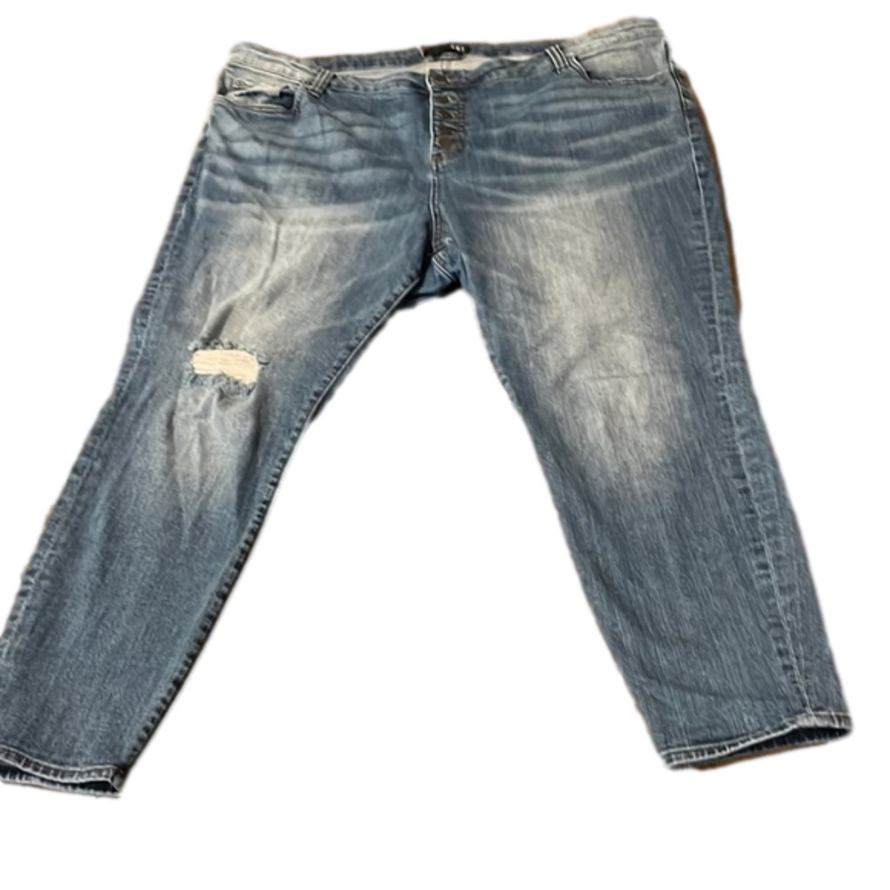 Kut from the Kloth Donna high rise ankle skinny distressed jeans